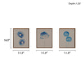 3 piece Framed Canvas Wall Art Set blue-mdf