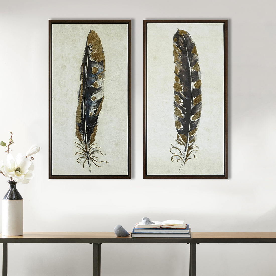 Gold Foil 2 piece Canvas Wall Art Set