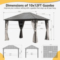 10'x12' Permanent Outdoor Galvanized Steel Roof