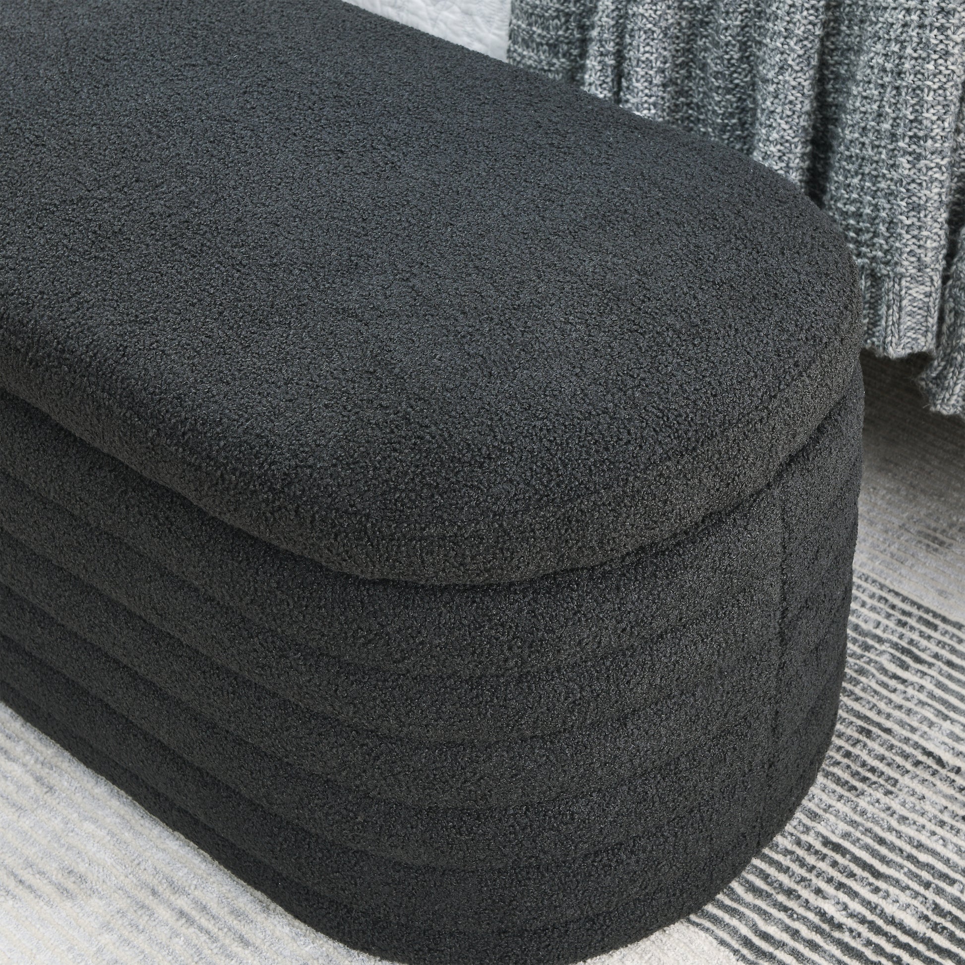 Video Welike Length 45.5 inchesStorage Ottoman Bench black-foam-fabric