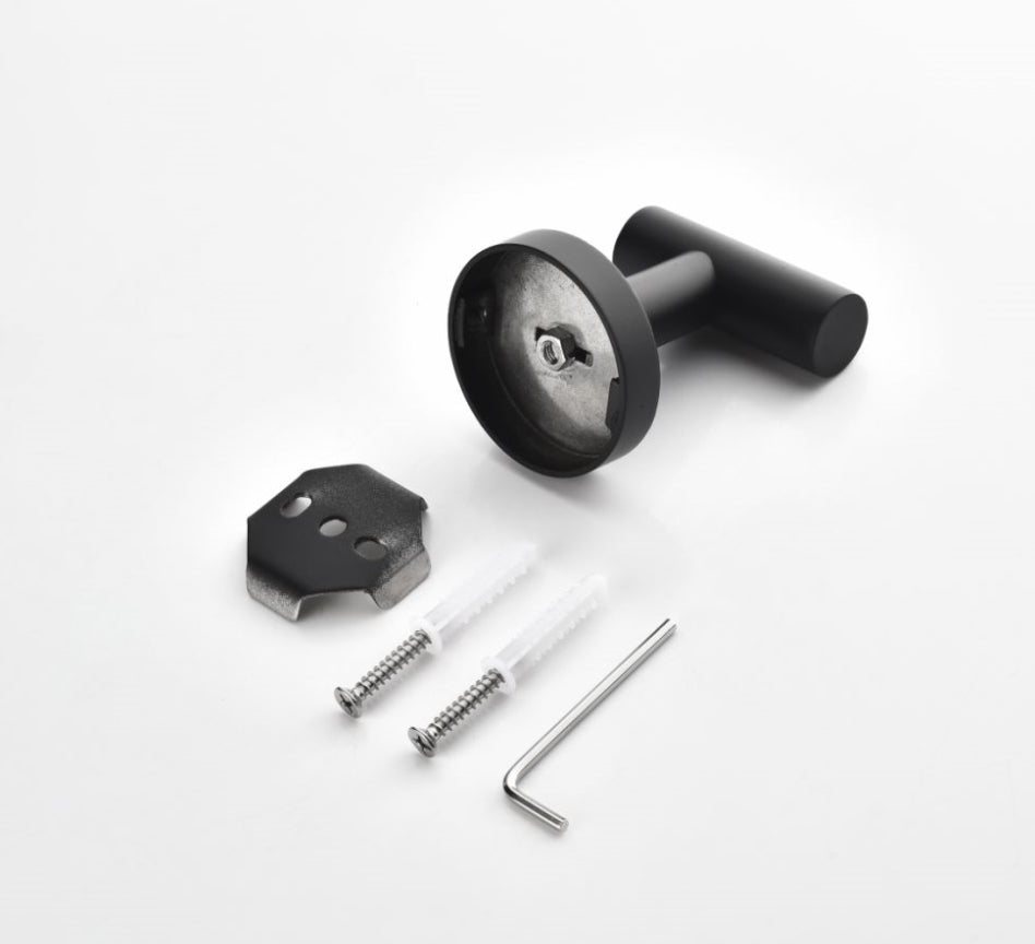 3 Piece Bathroom Hardware Set matte black-stainless steel