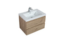 24'' Wall Mounted Single Bathroom Vanity in Natural natural wood-mdf