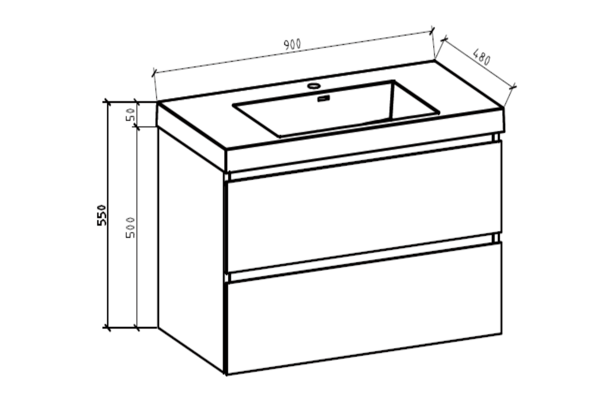 24'' Wall Mounted Single Bathroom Vanity in Natural natural wood-mdf