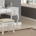 Classic 1pc Vanity Set w Stool White Color Drawers white-bedroom-contemporary-padded