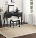 Classic 1pc Vanity Set w Stool Black Color Drawers black-bedroom-contemporary-padded