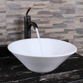 Ceramic Round Above Counter White Bathroom Sink Art gloss white-ceramic