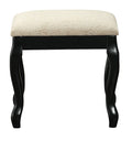 Classic 1pc Vanity Set w Stool Black Color Drawers black-bedroom-contemporary-padded