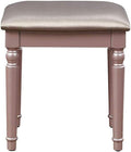 Bedroom Vanity Set w Stool Open Up Mirror Storage rose gold-bedroom-traditional-poplar-rubber wood