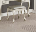 Classic Vanity Set w Stool Silver Color Drawers Open silver-bedroom-contemporary-poplar-rubber wood