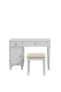 Bedroom Vanity Set w Stool Open Up Mirror Storage silver-bedroom-traditional-poplar-rubber wood