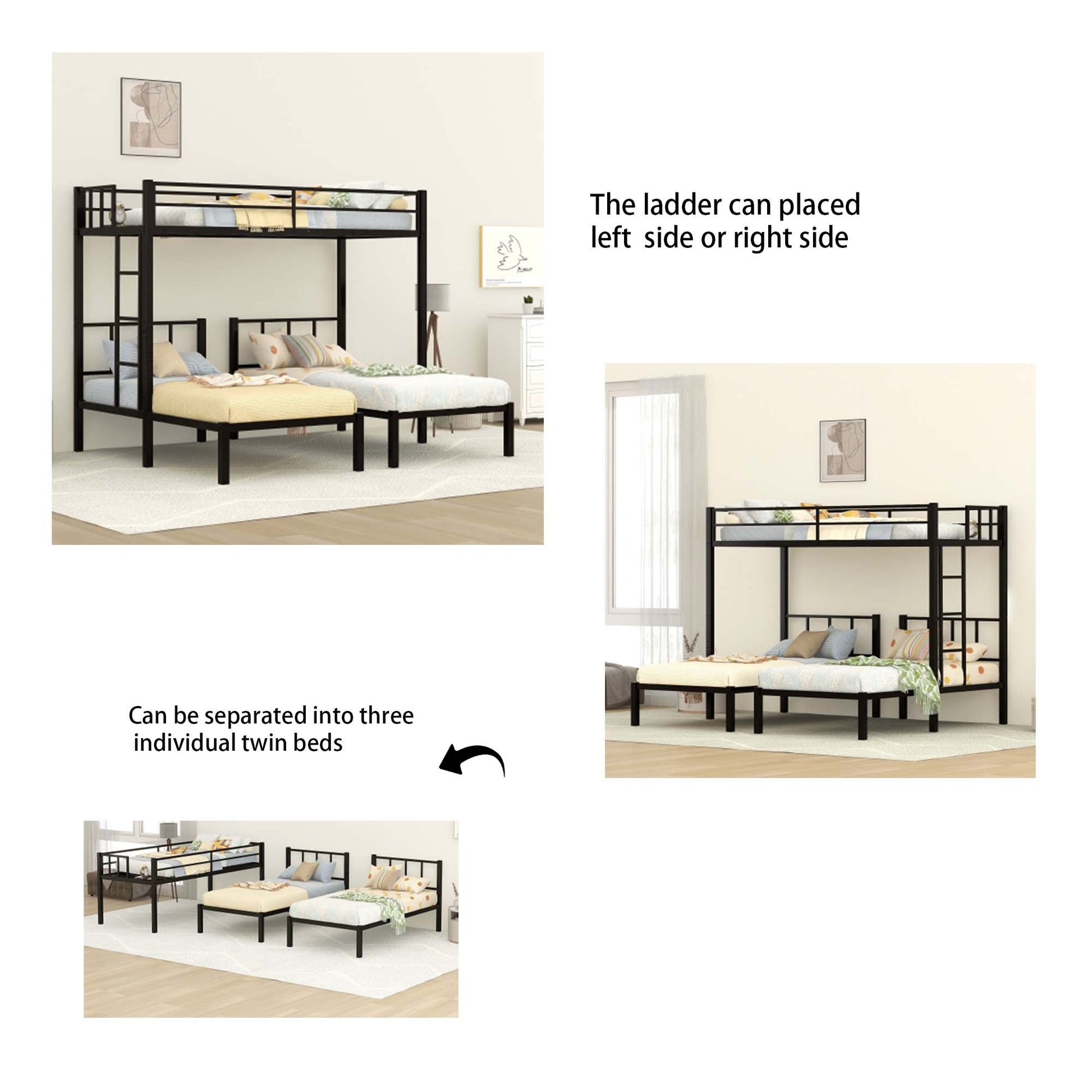 Twin Over Twin & Twin Bunk Beds For 3, Twin Xl