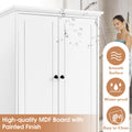 Storage Cabinet with 2 Doors and 4 Drawers for white-mdf