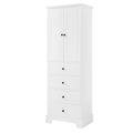 Storage Cabinet with 2 Doors and 4 Drawers for white-mdf