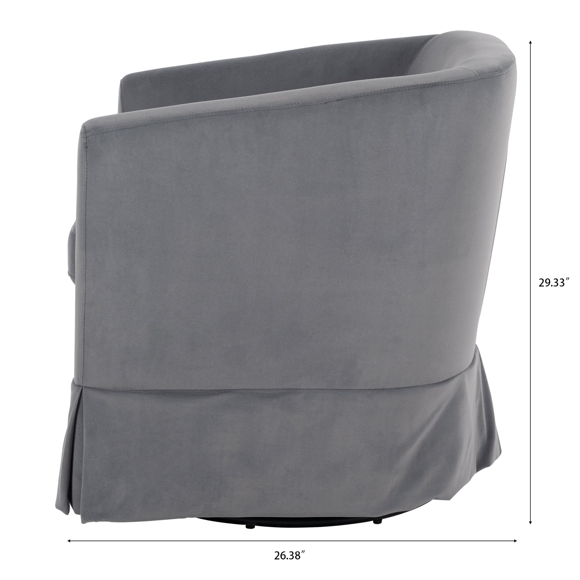 27.36" Wide Swivel Chair - Gray Polyester
