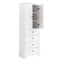 Storage Cabinet with 2 Doors and 4 Drawers for white-mdf