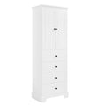 Storage Cabinet with 2 Doors and 4 Drawers for white-mdf