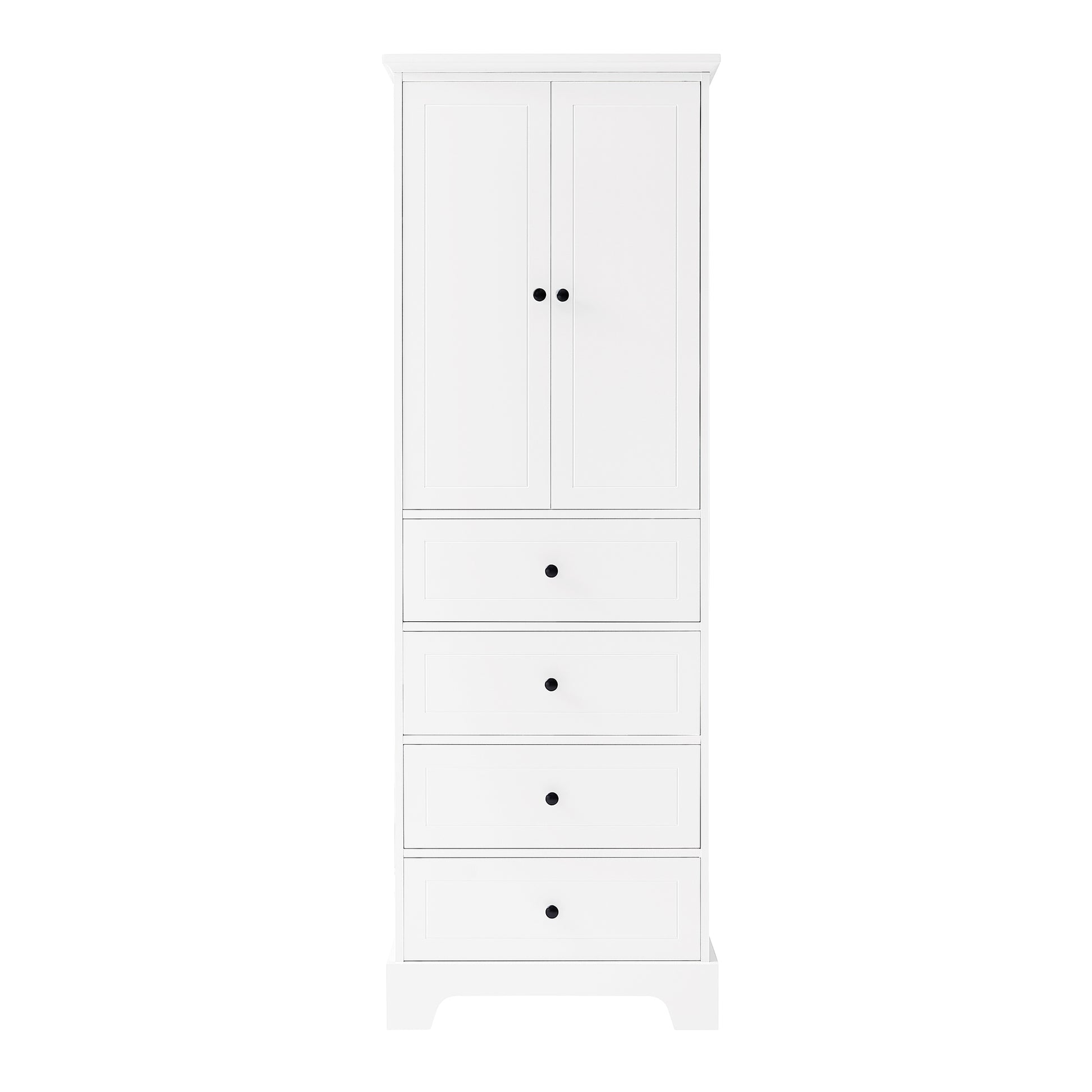 Storage Cabinet with 2 Doors and 4 Drawers for white-mdf