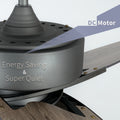 52 In Ceiling Fan Lighting with Dark Wood Blade black+brown-plywood