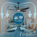 52 In Ceiling Fan Lighting with Coffee Silver ABS coffee-abs