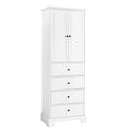 Storage Cabinet with 2 Doors and 4 Drawers for white-mdf