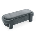Chenille Upholstered Bench with Large Storage Space grey-foam