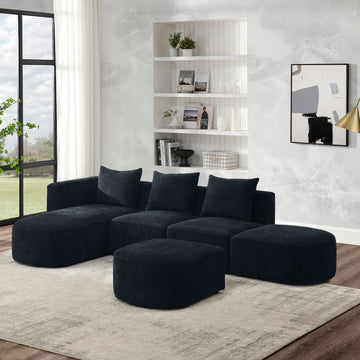 L Shape Sectional Sofa Including Two Single Seats