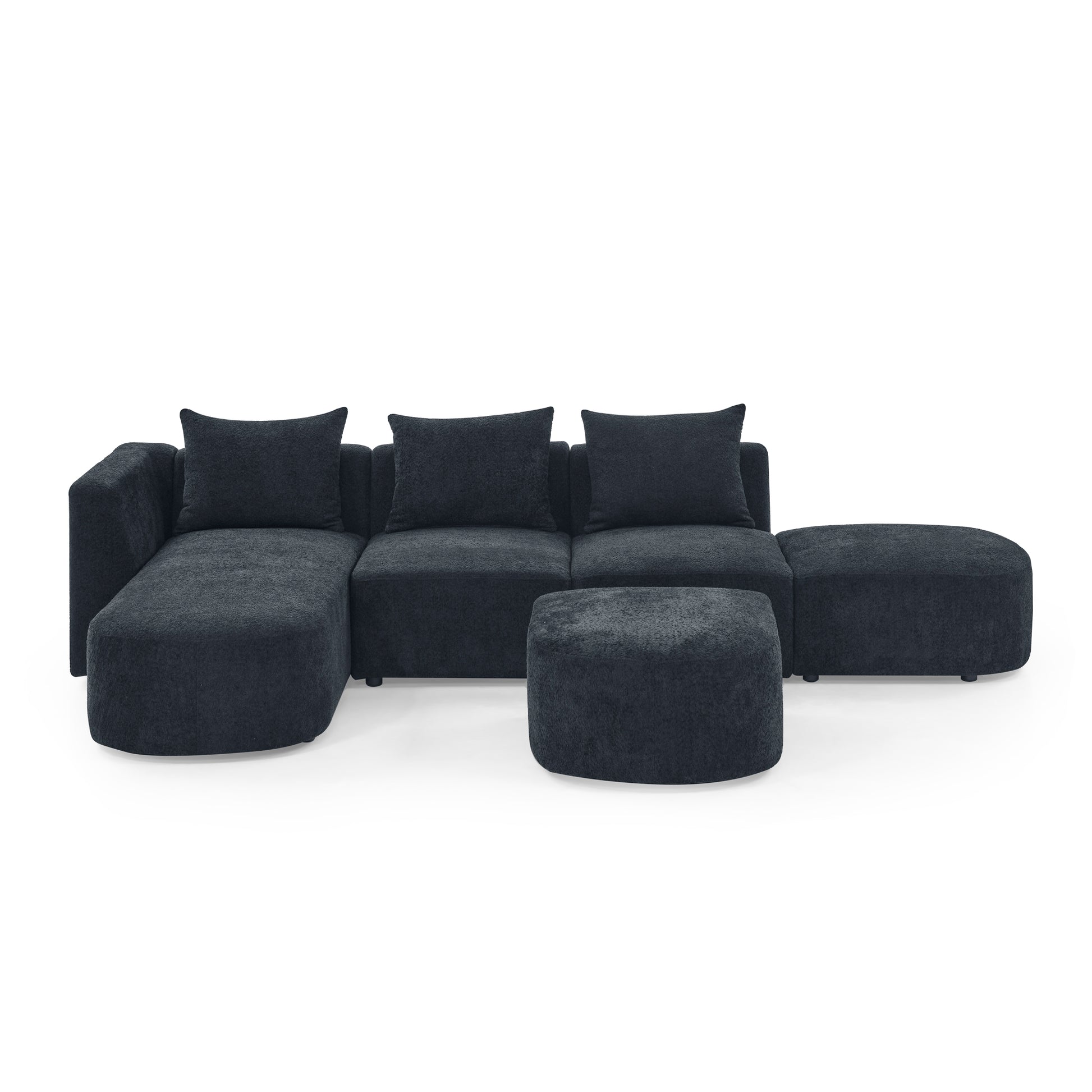 L Shape Sectional Sofa Including Two Single Seats