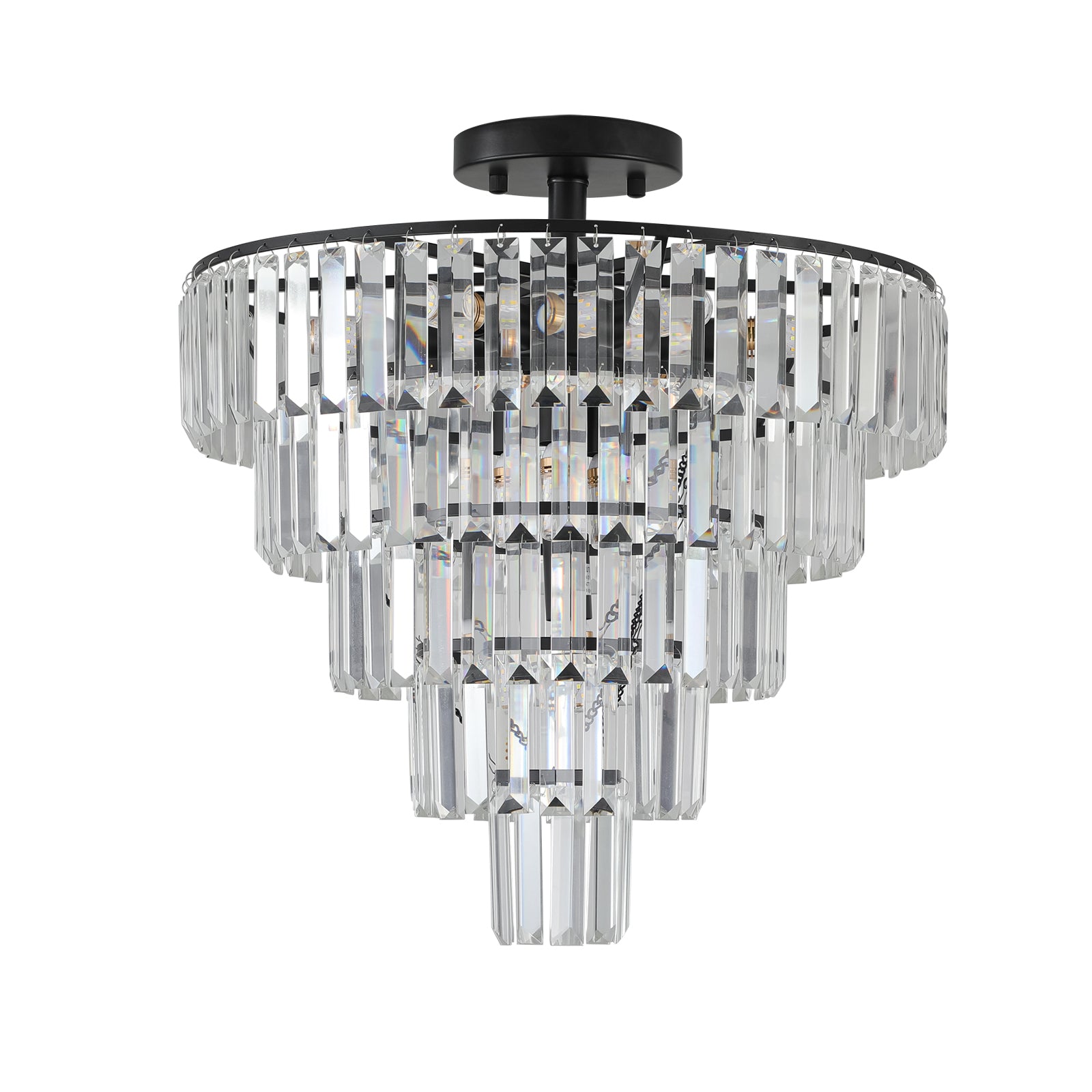 Black large crystal chandelier, modern style black-luxury-crystal