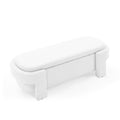Linen Fabric Upholstered Bench with Large Storage white-foam