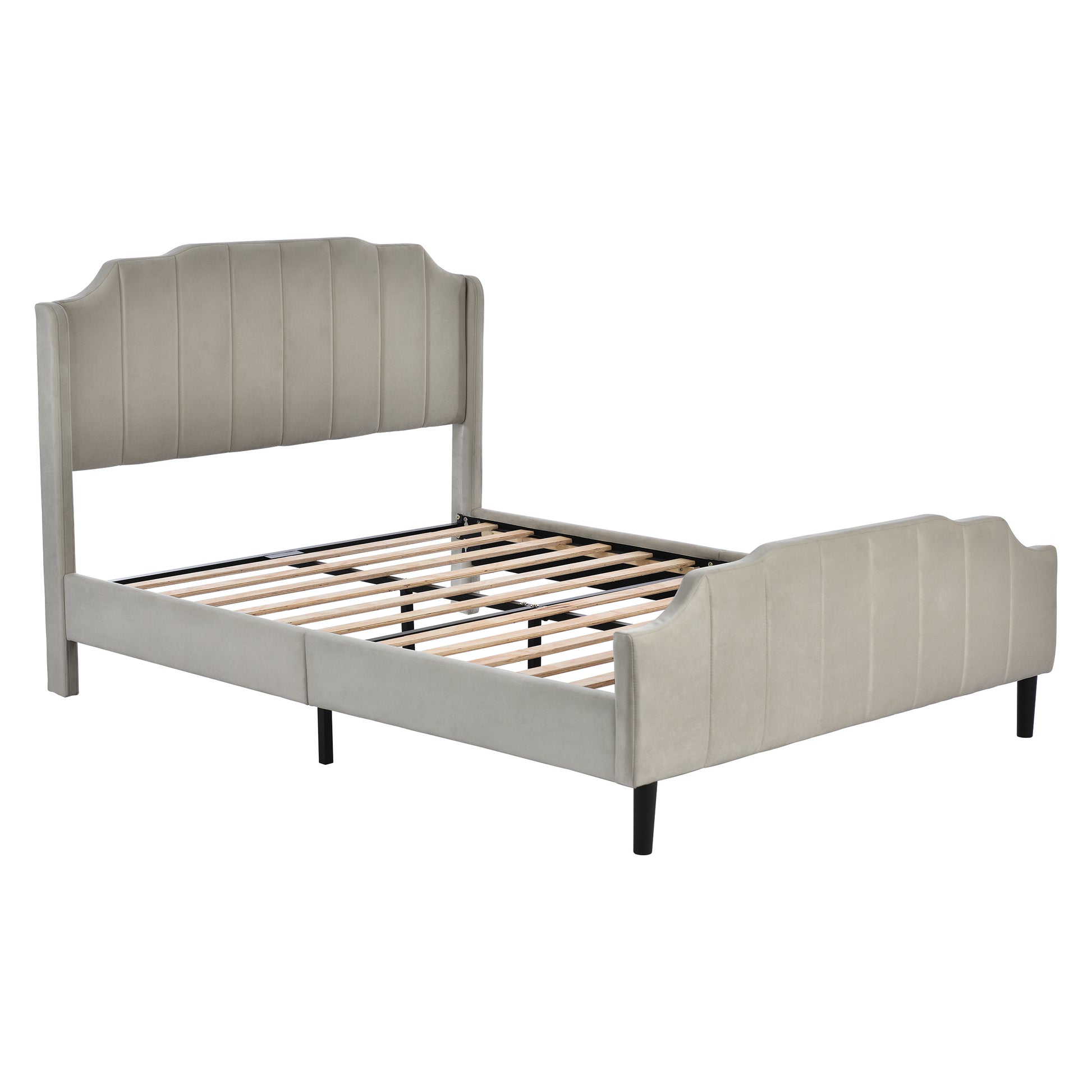 Queen Size Upholstered Platform Bed With