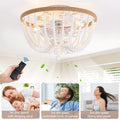 Boho Bladeless Ceiling Fan with Light with 5