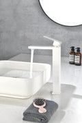 BATHROOM FAUCET Single Handle Bathroom Sink Faucet white-stainless steel