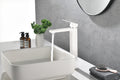 BATHROOM FAUCET Single Handle Bathroom Sink Faucet white-stainless steel