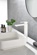 BATHROOM FAUCET Single Handle Bathroom Sink Faucet white-stainless steel