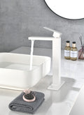 BATHROOM FAUCET Single Handle Bathroom Sink Faucet white-stainless steel