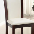 Style Comfort Contemporary 2pcs Side Chairs Dark white-brown-dining