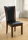 Style Comfort Contemporary 2pcs Side Chairs Dark brown-brown-dining