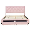 Queen Size Storage Bed Linen Upholstered Platform