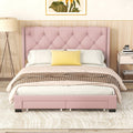 Queen Size Storage Bed Linen Upholstered Platform