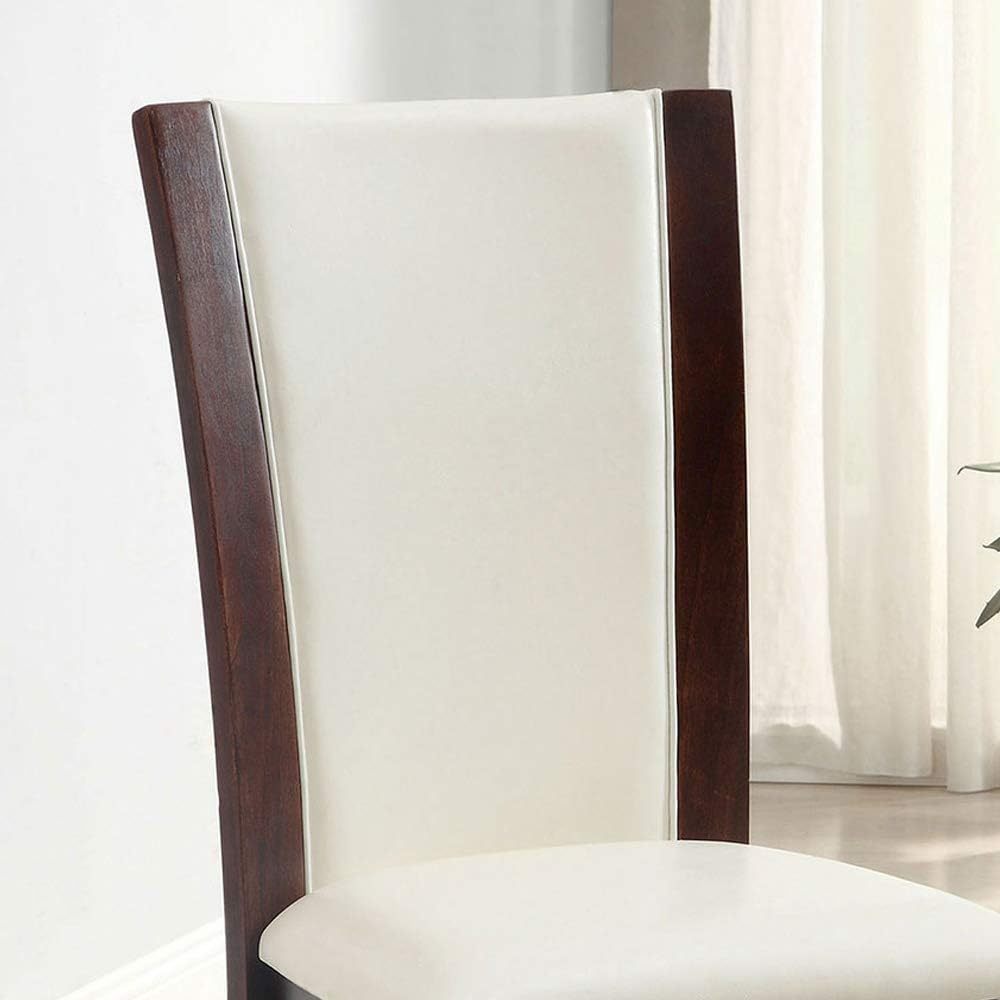 Style Comfort Contemporary 2pcs Counter Height Chairs white-brown-dining