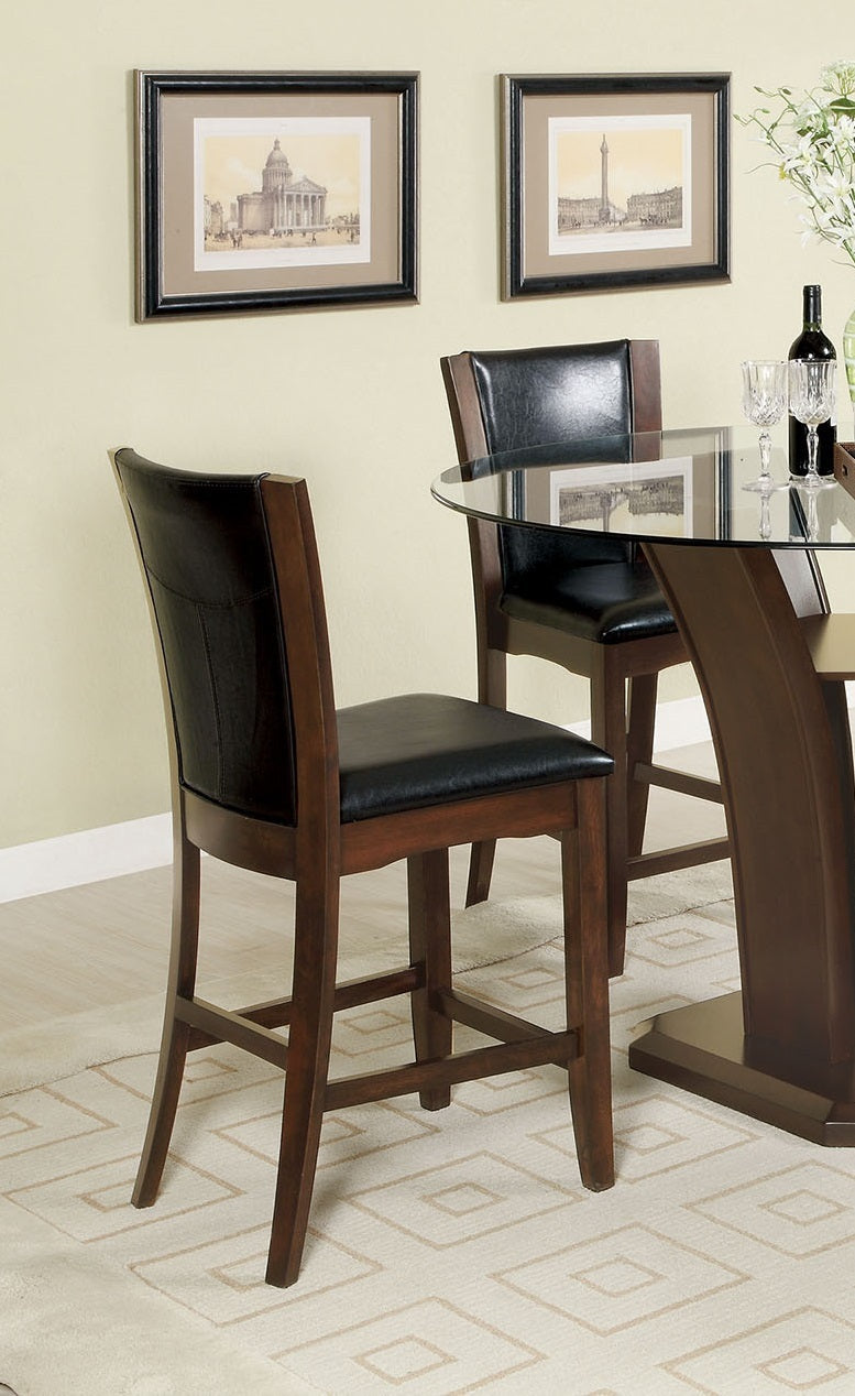 Style Comfort Contemporary 2pcs Counter Height Chairs brown-brown-dining