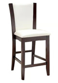 Style Comfort Contemporary 2pcs Counter Height Chairs white-brown-dining