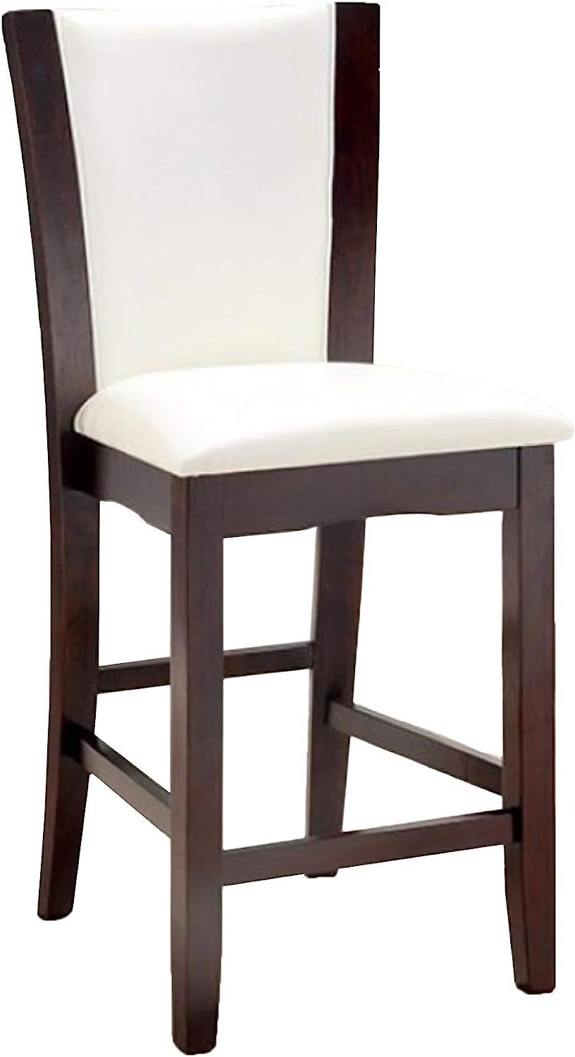 Style Comfort Contemporary 2pcs Counter Height Chairs white-brown-dining