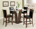 Style Comfort Contemporary 2pcs Counter Height Chairs brown-brown-dining