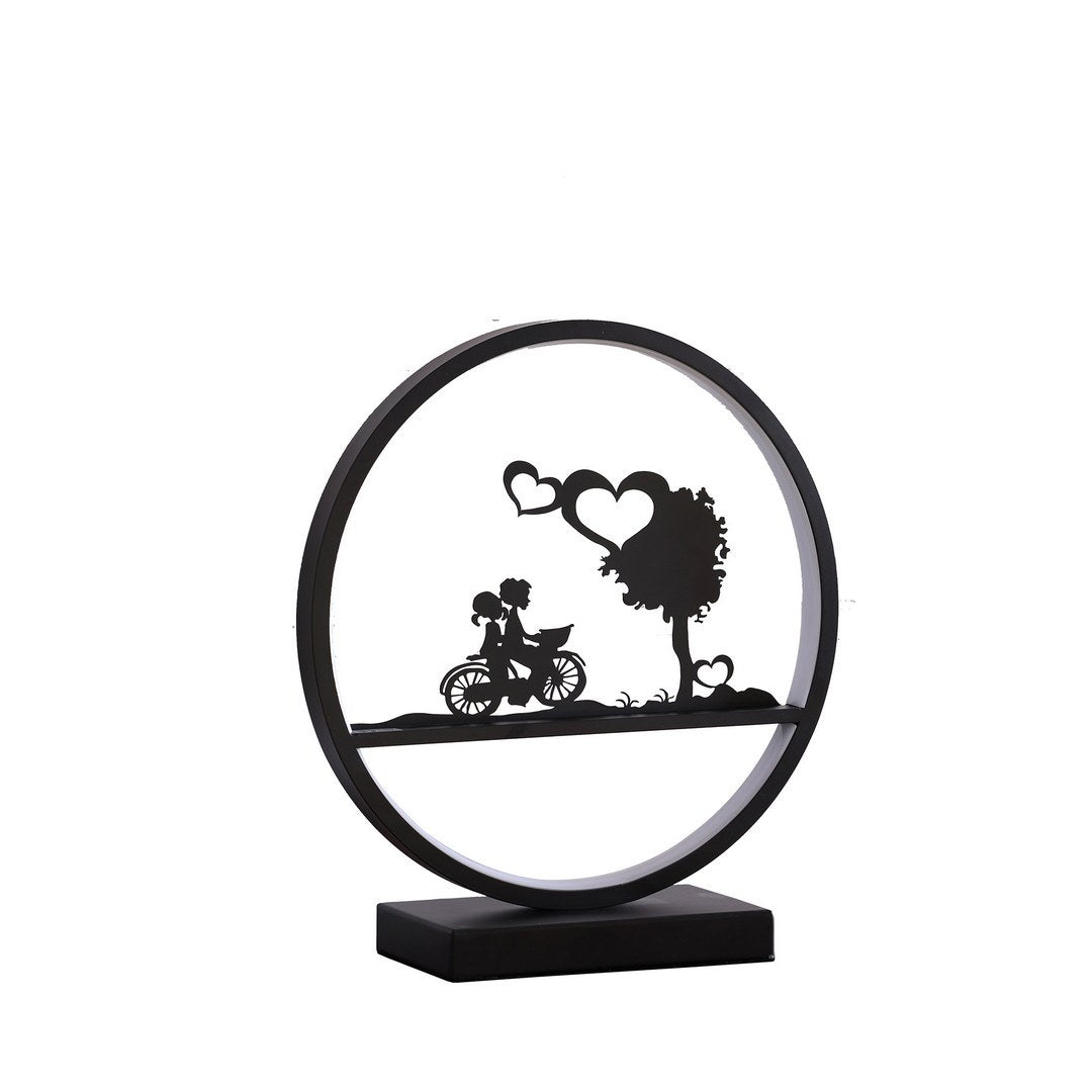 13 Inch Girl and Boy on Bicycle Led Accent Table