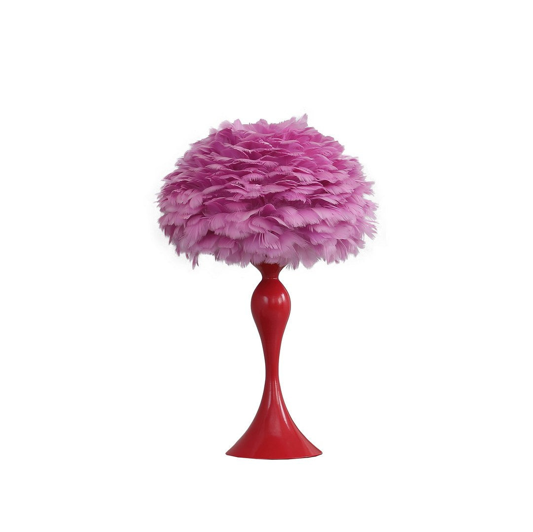 18.25"In Medium Pink Feather Aquina Glaze Red