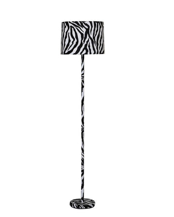 59" Faux Suede Zebra Print Floor Lamp -