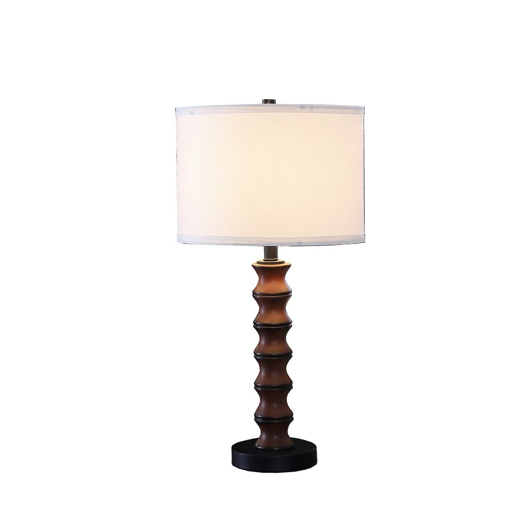 27.5" In Coastal Littoral Wood Insp Modern Table Lamp cherry-polyresin