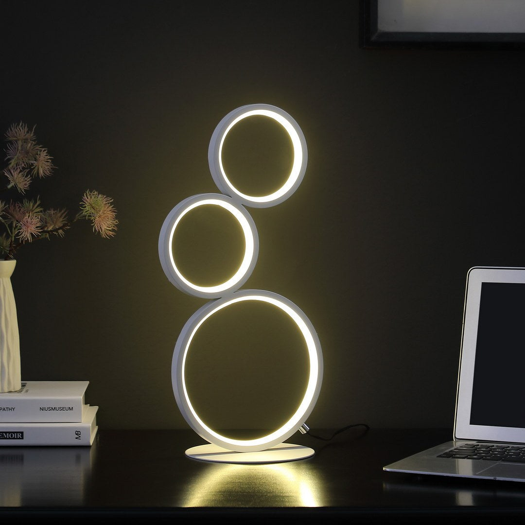 17" In 3 Ring Shaped Odu White Led Minimalist