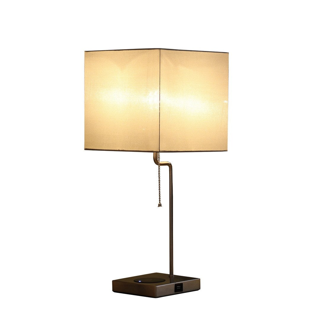 21.5 Inch Aston Square Table Lamp w Charging